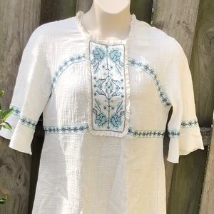 Sophie Max White Blue/Turquoise Dress XL NWT